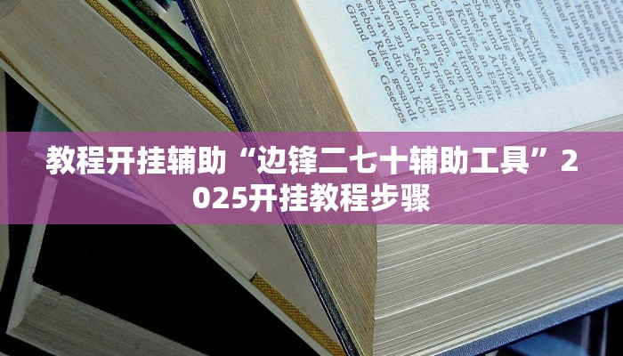 教程开挂辅助“边锋二七十辅助工具”2025开挂教程步骤