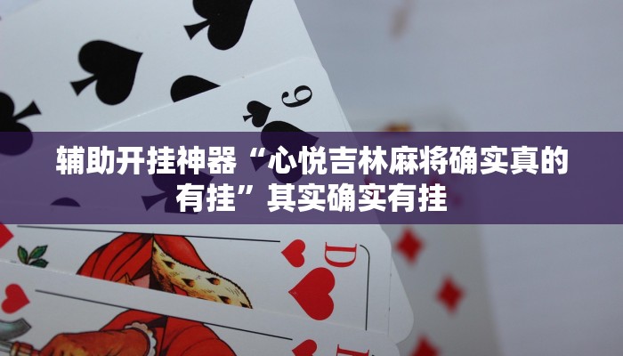 辅助开挂神器“心悦吉林麻将确实真的有挂”其实确实有挂