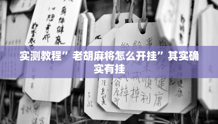 实测教程”老胡麻将怎么开挂”其实确实有挂