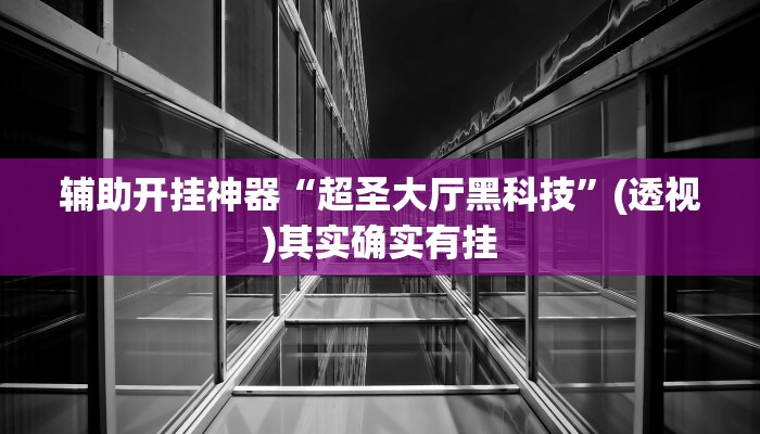辅助开挂神器“超圣大厅黑科技”(透视)其实确实有挂 辅助开挂神器“超圣大厅黑科技”(透视)其实确实有挂