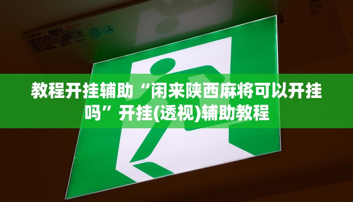 教程开挂辅助“闲来陕西麻将可以开挂吗”开挂(透视)辅助教程