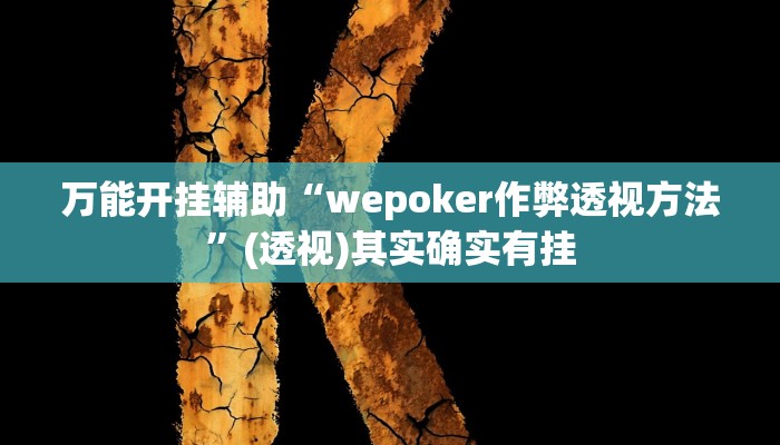 万能开挂辅助“wepoker作弊透视方法”(透视)其实确实有挂