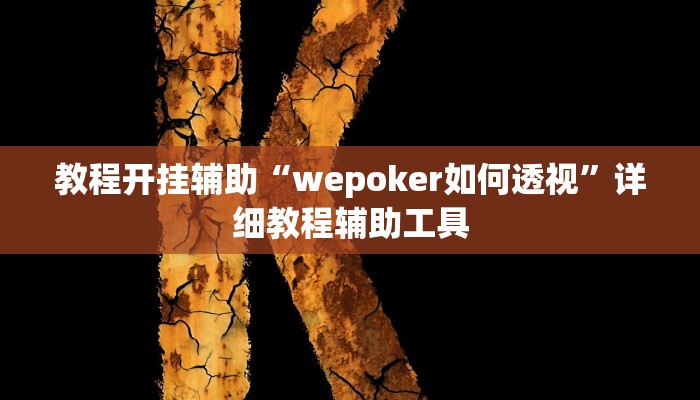教程开挂辅助“wepoker如何透视”详细教程辅助工具