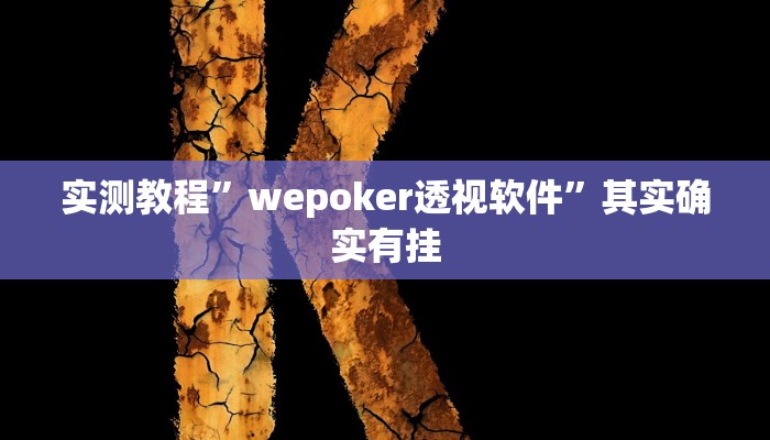 实测教程”wepoker透视软件”其实确实有挂