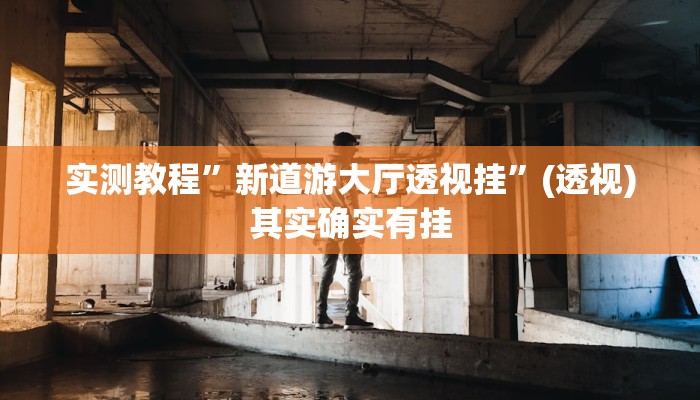 实测教程”新道游大厅透视挂”(透视)其实确实有挂