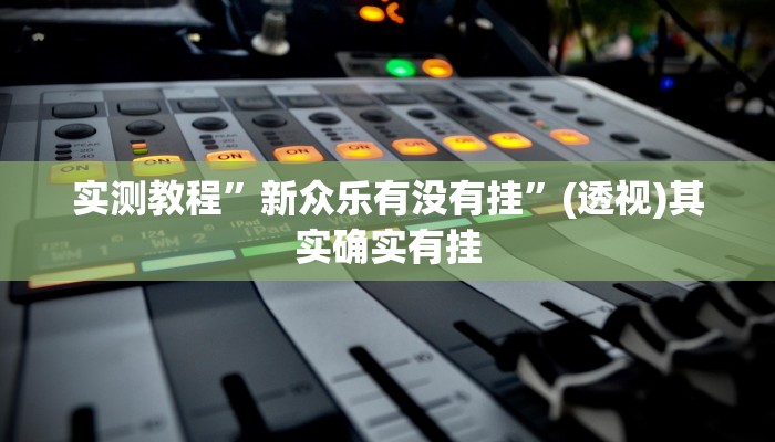 实测教程”新众乐有没有挂”(透视)其实确实有挂