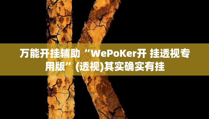 万能开挂辅助“WePoKer开 挂透视专用版”(透视)其实确实有挂