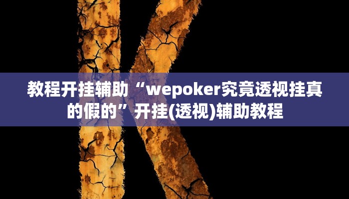 教程开挂辅助“wepoker究竟透视挂真的假的”开挂(透视)辅助教程
