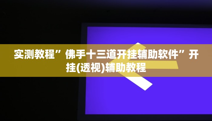 实测教程”佛手十三道开挂辅助软件”开挂(透视)辅助教程