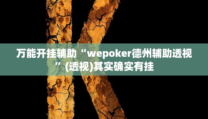 万能开挂辅助“wepoker德州辅助透视”(透视)其实确实有挂
