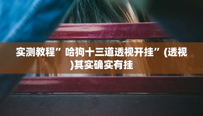 实测教程”哈狗十三道透视开挂”(透视)其实确实有挂