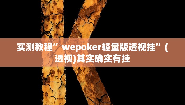 实测教程”wepoker轻量版透视挂”(透视)其实确实有挂