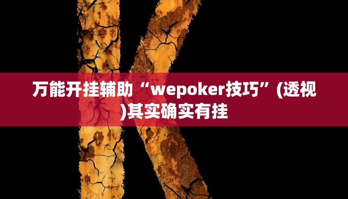 万能开挂辅助“wepoker技巧”(透视)其实确实有挂