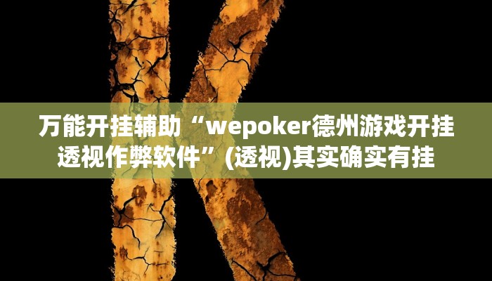 万能开挂辅助“wepoker德州游戏开挂透视作弊软件”(透视)其实确实有挂