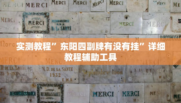 实测教程”东阳四副牌有没有挂”详细教程辅助工具