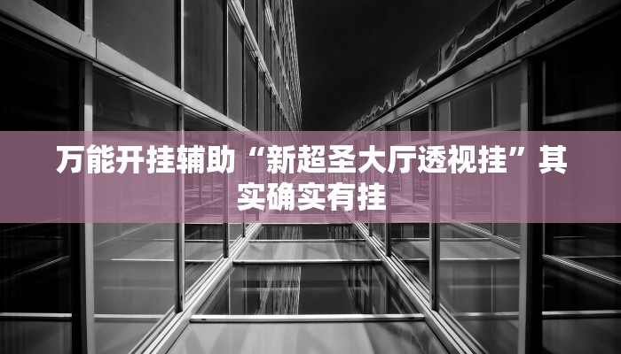 万能开挂辅助“新超圣大厅透视挂”其实确实有挂